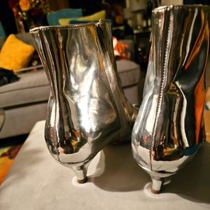 Silver Metallic Ankle Boots